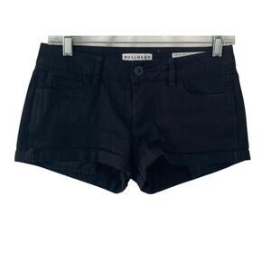 Bullhead Short Shorts Womens 3 Denim Dark Wash Roll up Black